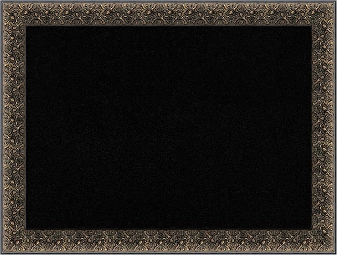 Amanti Art Black Cork Board for Wall, 25x33 Vision Board with Black Wood Frame, Medium Corkboard Office Decor for Home Organization, Traditional Corkboard Pinboard to Display Items for Home-DeskLoop Office