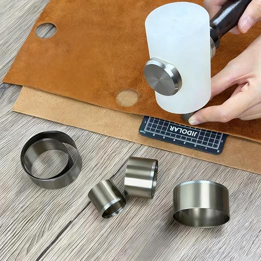 Leather Circle Cutter Tool Set, 11 Pieces Circle Punch Tools 10 12 15 20 25 30 - Image 8