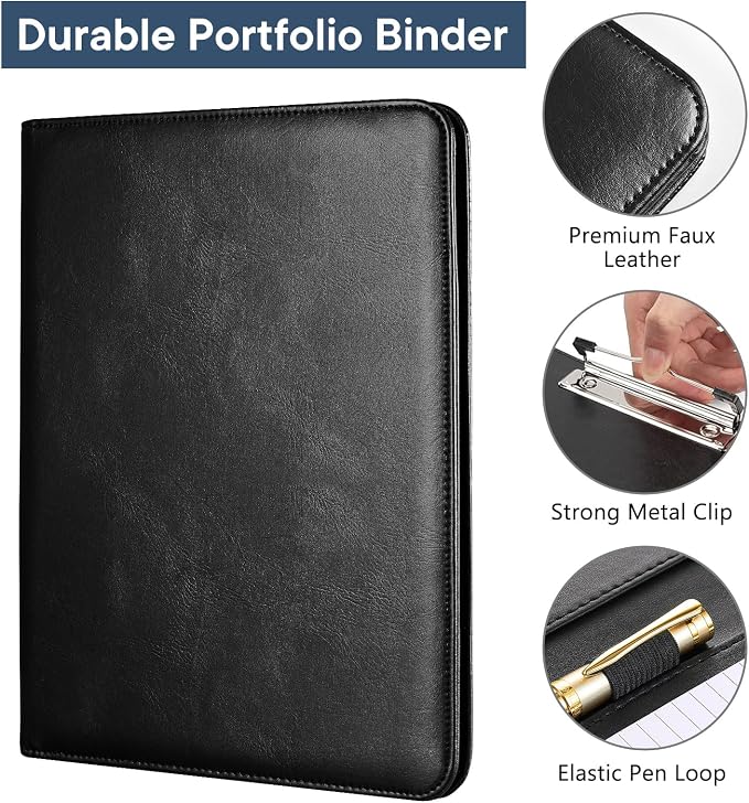 OOWOLF Padfolio with Clipboard Portfolio Binder - Image 4