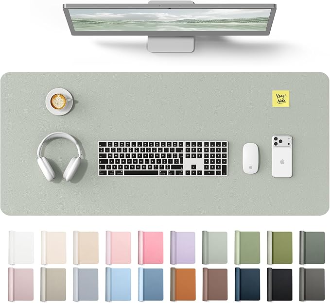 YSAGi Leather Desk Protector, Office Mat, Large Mouse Mat, Non-Slip PU Leather by YSAGi