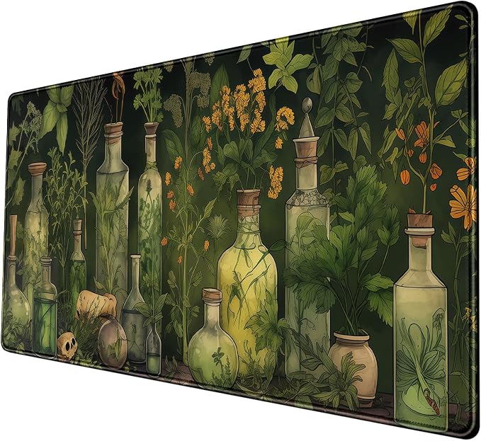 Green Enchanted Apothecary Desk Mat by Nasdalgias