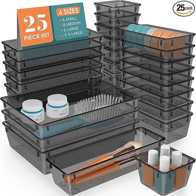 StorMiracle 25 PCS Drawer Organizer Set, 4 Varied Size Bathroom and kitchen by StorMiracle