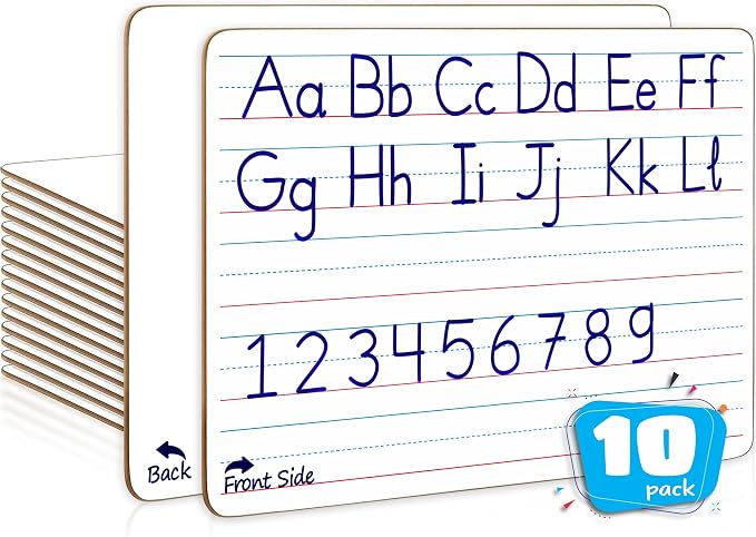 Scribbledo 10 Pack Small Lined Dry Erase Boards, 9x12 Double Sided | Easy to by Scribbledo