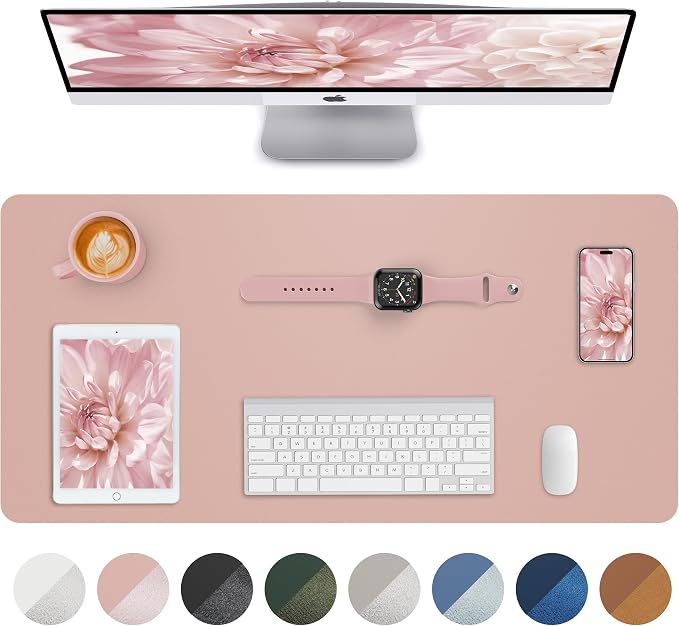 Makeup Mat for Vanity, PU Leather Desk Pad Blotter, Waterproof & Oilproof Desk by AFIING