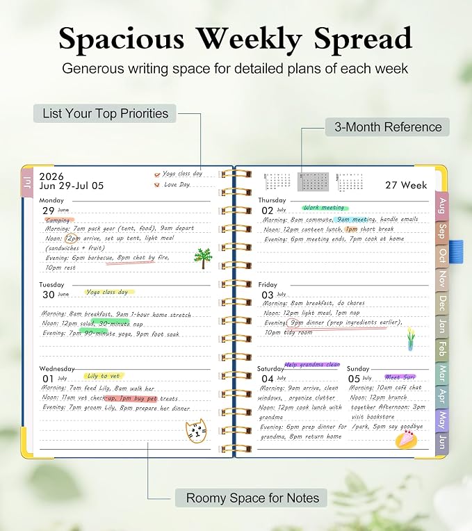 A5 Academic Planner 2026-2027, Weekly and Monthly Planner from July 2026 - Image 3