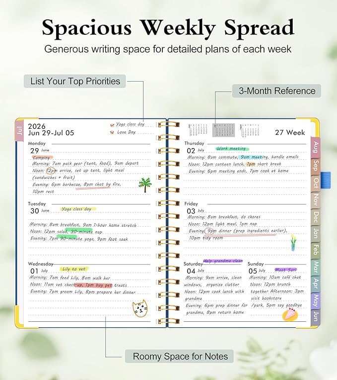 Academic Planner 2026-2027, Hardcover Weekly and Monthly Calendar Planner from - Image 3