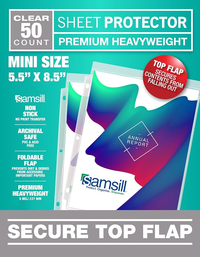 SAMSILL Secure TOP Sheet Protector Family by Samsill