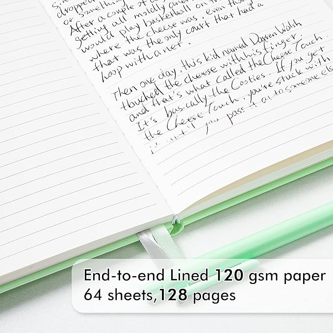 feela 5 Pack Notebooks Journals Bulk, Hardcover Classic Ruled Lined Journals with Pen Holder for Women Girls School Business Supplies, with 5 Black Pens, 120 GSM, 5.1”x8.3”, A5, Pastel Colors-DeskLoop Office