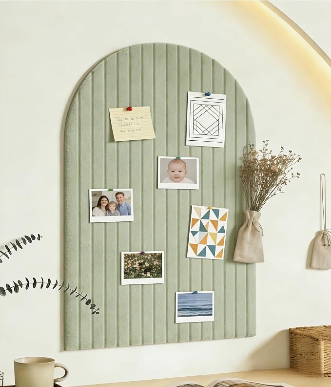 Large Arched Felt Bulletin Board, Sized 36" x 24" by Unknown