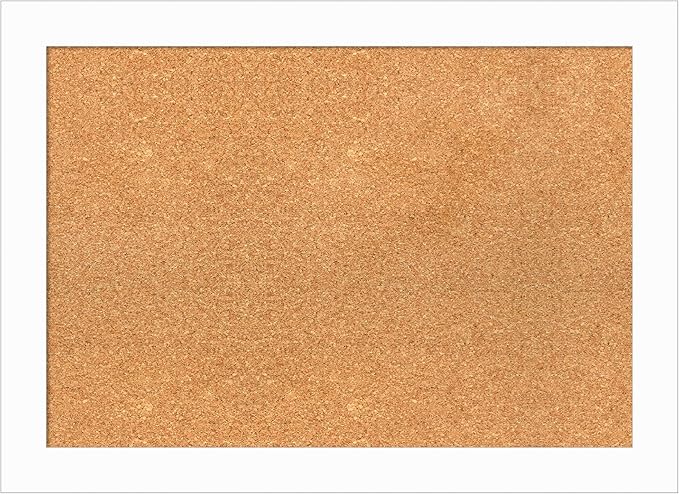 Amanti Art Natural Cork Board for Wall, 21x29 Vision Board with White Frame, Medium Corkboard Office Decor for Home Organization, Casual Corkboard Pinboard to Display Items for Home Organization in-DeskLoop Office