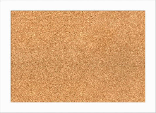 Amanti Art Natural Cork Board for Wall, 21x29 Vision Board with White Frame, Medium Corkboard Office Decor for Home Organization, Casual Corkboard Pinboard to Display Items for Home Organization in-DeskLoop Office