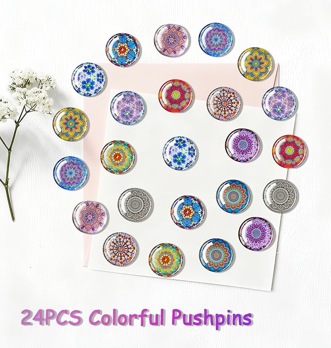 24Pcs Mandala Push Pins, Thumb Tacks - Image 5