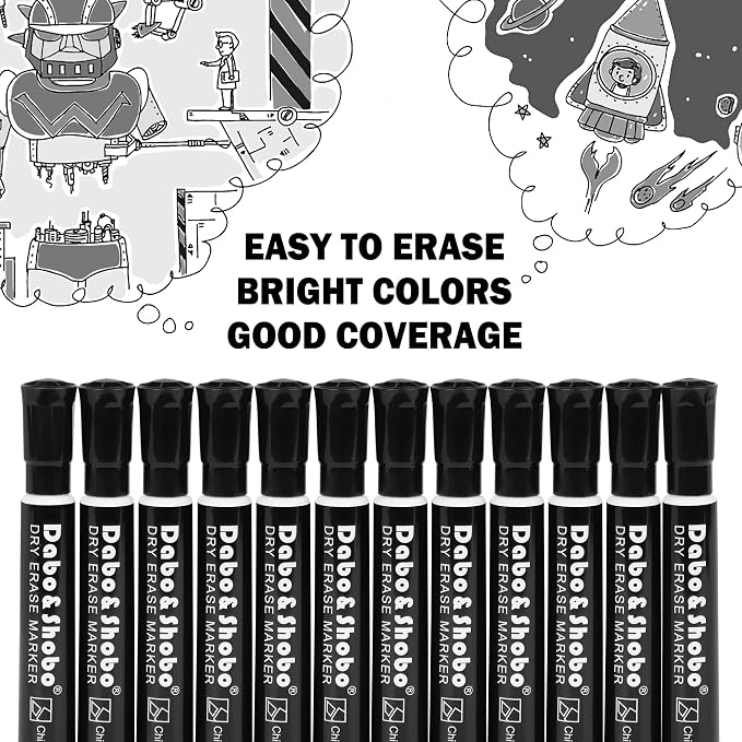 Dabo&Shobo Dry Erase Markers, Bulk Pack Of 72 Count, Low Odor Ink, Chisel Tip - Image 4