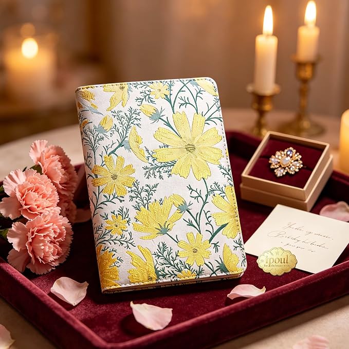ipoul Beautiful Journal for Women, Daisy Flower, Lined Pages, Personal Notebook - Image 7
