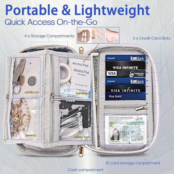 Secure, Valuable RFID Family Passport holder, Travel wallet, Travel document - Image 3