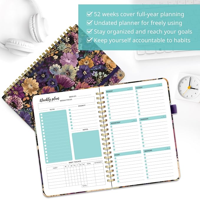 Taja Undated Weekly Planner, Weekly To Do List Notebook - Image 4