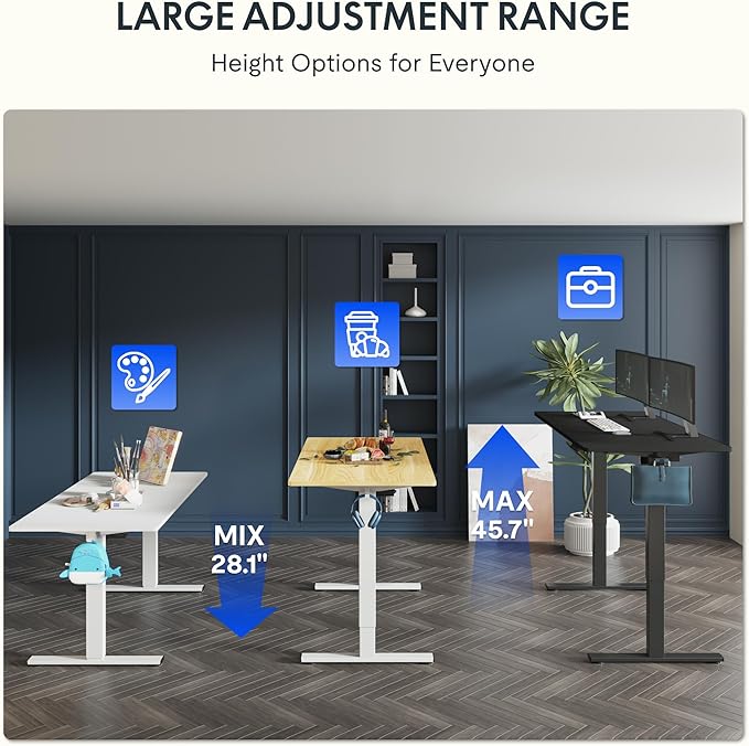 FLEXISPOT One-Piece Electric Standing Desk, 60 x 24 Inches Adjustable Desk - Image 3