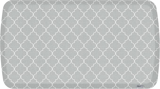 GelPro Elite Trellis Light Grey Kitchen Comfort Mat, 20" x 36-DeskLoop Office