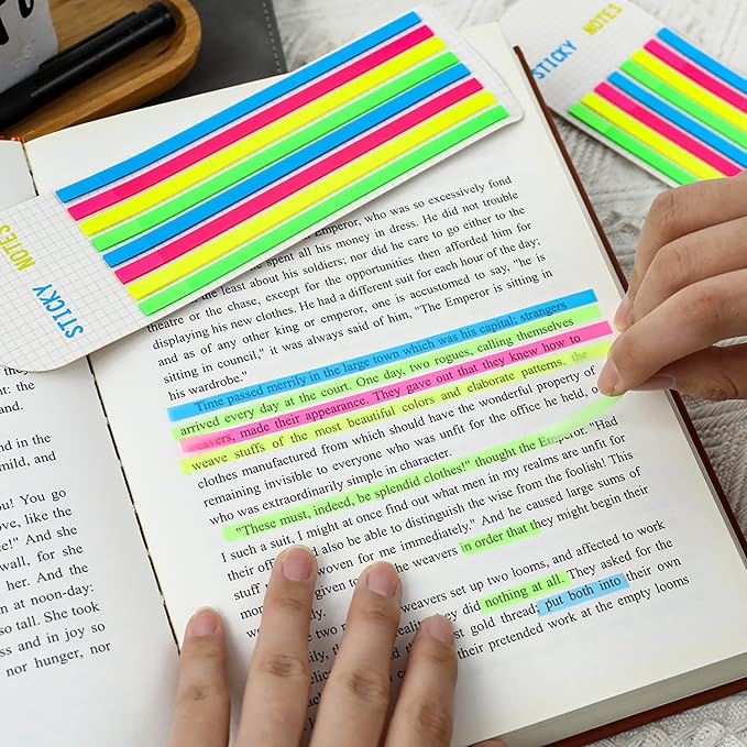 640Pcs Highlighter Tape Highlighter Stripe, Long Page Tabs, Transparent Sticky - Image 2
