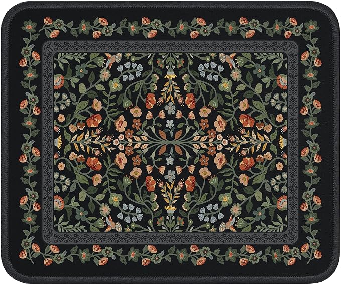 iCasso Aesthetic Small Floral Mouse Pad, Mini Portable Travel Mousepad by iCasso