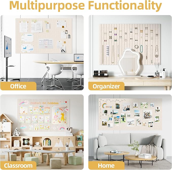 Large Cork Board for Wall 48" x 60" Oatmeal Bulletin Board - Image 4