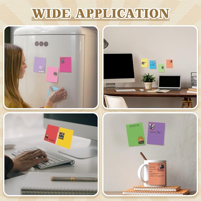 12 Pcs Funny Sticky Notes for Work 4x3 Inches Sarcastic Self Adhesive Notepads - Image 5