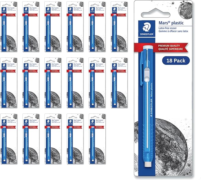 STAEDTLER Mars Plastic Eraser Pen, 18 Total Count German-Made Retractable by Staedtler