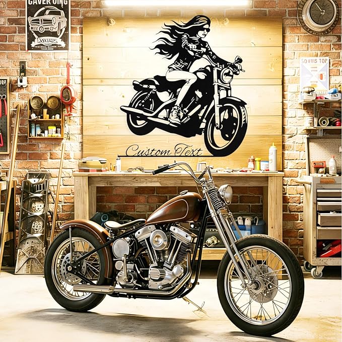 Custom Motorcycle Metal Sign Personalized Biker Name Sign Motorcycle Wall Art - Image 5