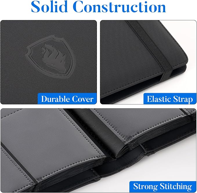 Premium 9 Pocket Card Binder for 360 Cards, Fabmaker PU Cover Trading Card - Image 2