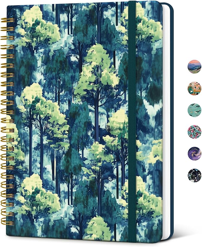 Taja Spiral Lined Journal for Women, Notebook for Work by Taja