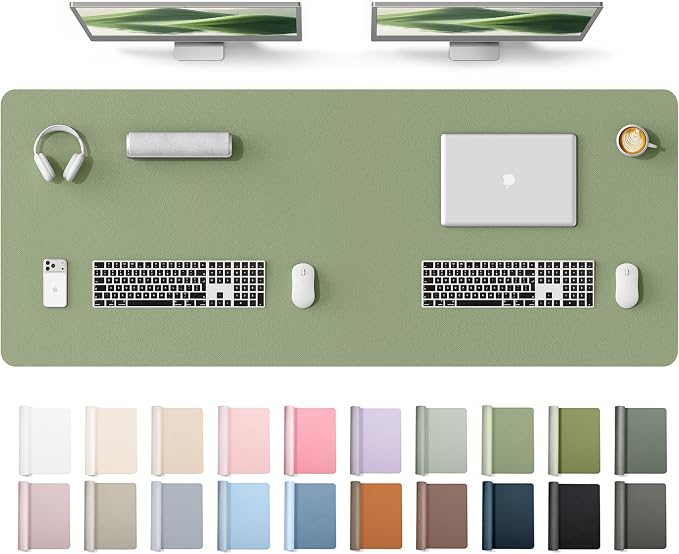 YSAGi Leather Desk Protector, Office Mat, Large Mouse Mat, Non-Slip PU Leather by YSAGi