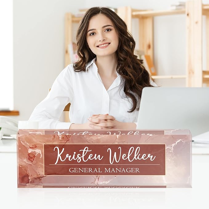 Personalized Name Plates for Desk, Premium Clear Acrylic Desk Name Plate - Image 3