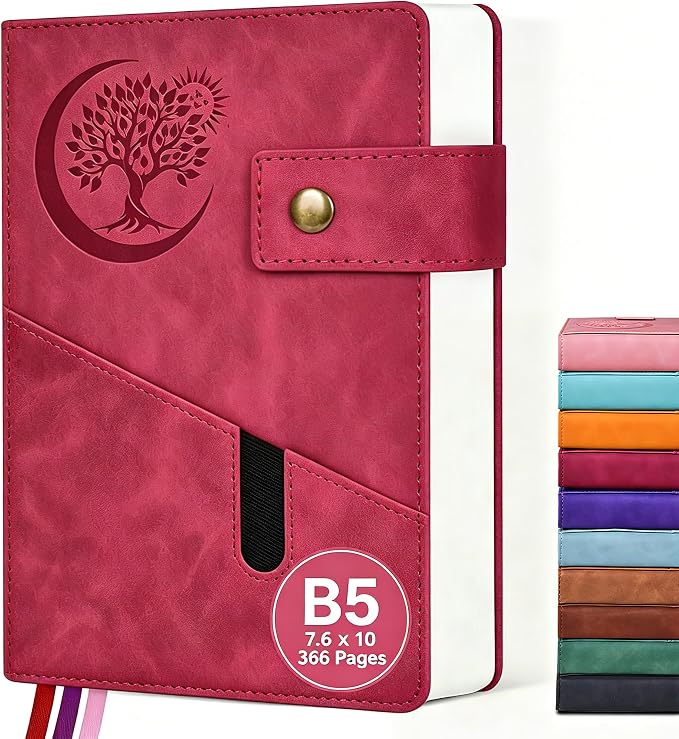 PAIBAS 7.6 x 10 Lined Notebook Journal 366 Pages Leather Journal by PAIBAS