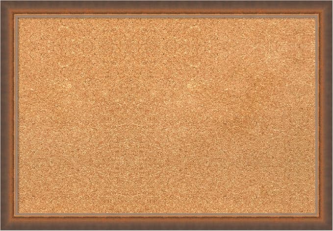 Amanti Art Natural Cork Board for Wall, 18x26 Vision Board with Bronze Frame, Medium Corkboard Office Decor for Home Organization, Modern Corkboard Pinboard to Display Items for Home Organization in-DeskLoop Office