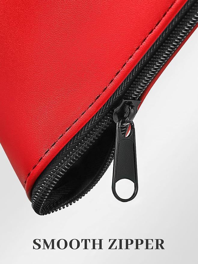 SMARTAKE Money Bags with Zipper, Waterproof Leather Money Pouches, - Image 5