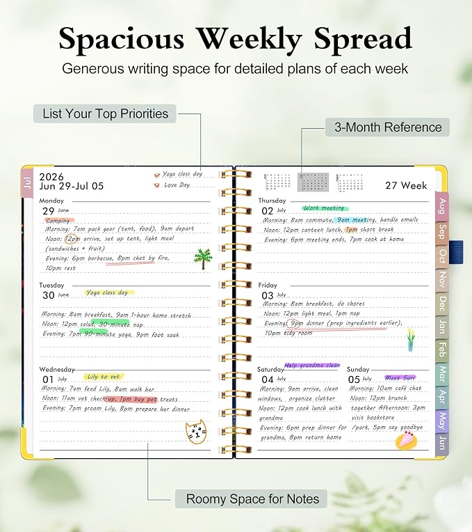 Academic Planner 2026-2027, Hardcover Weekly and Monthly Calendar Planner from - Image 3