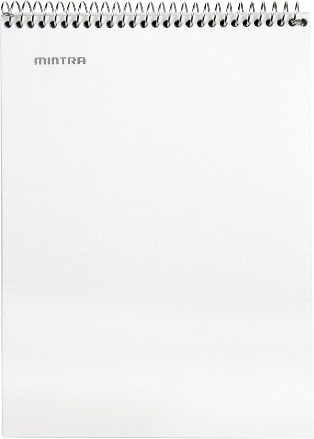 Mintra Office TOP BOUND Durable Spiral Notebooks (White, College Ruled 3pk)-DeskLoop Office