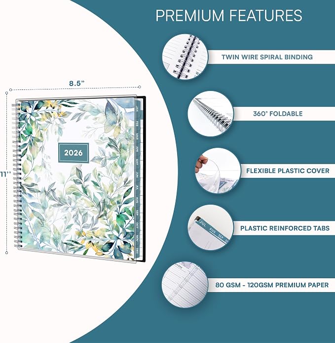 Ensight 2026 Appointment Book and Planner 8.5" x 11" Large Hourly Weekly Daily - Image 5