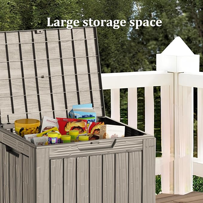 PATIOEASY Outdoor Storage Box 30GAL Waterproof Resin Deck Box, UV-Resistant - Image 7