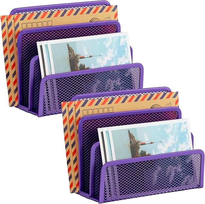 EASEPRES Desk Mail Organizer, Office Small Desktop Metal Mesh Envelope Letter by EASEPRES