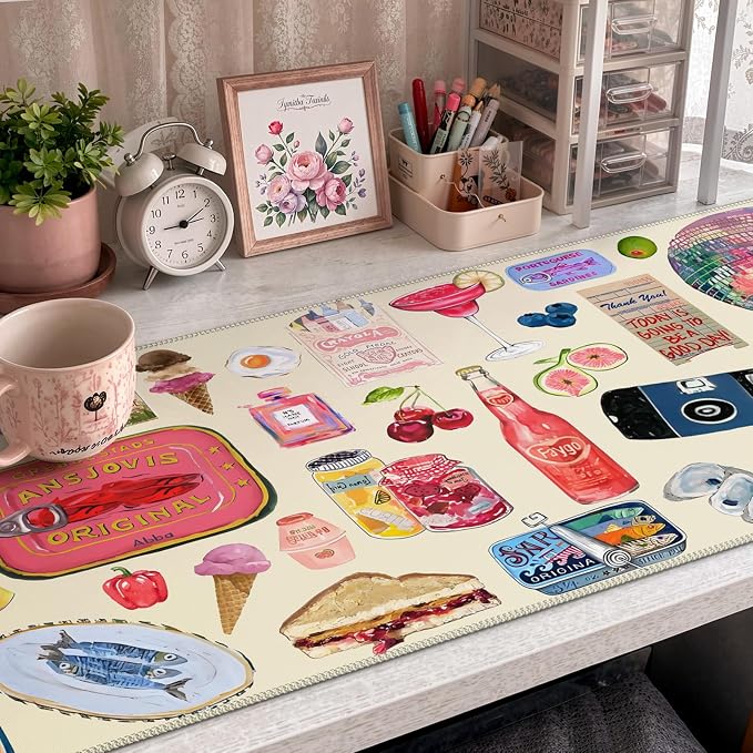 iCasso Cute Desk Mat, Large Waterproof Mouse Pad, Non-Slip Desk Protector - Image 5