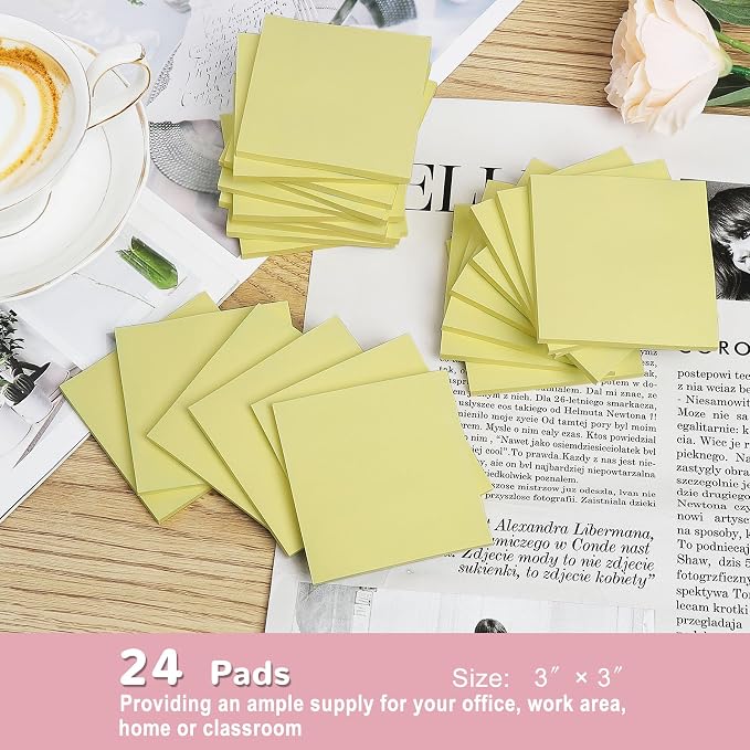 Sticky Notes 3x3 in Yellow, Sticky Pads, Clean Removal, Recyclable, Self-Stick - Image 2