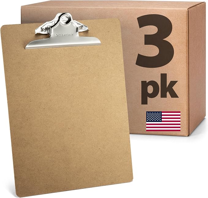 Officemate Recycled Wood Clipboard, Letter Size, 3 Pack by Officemate