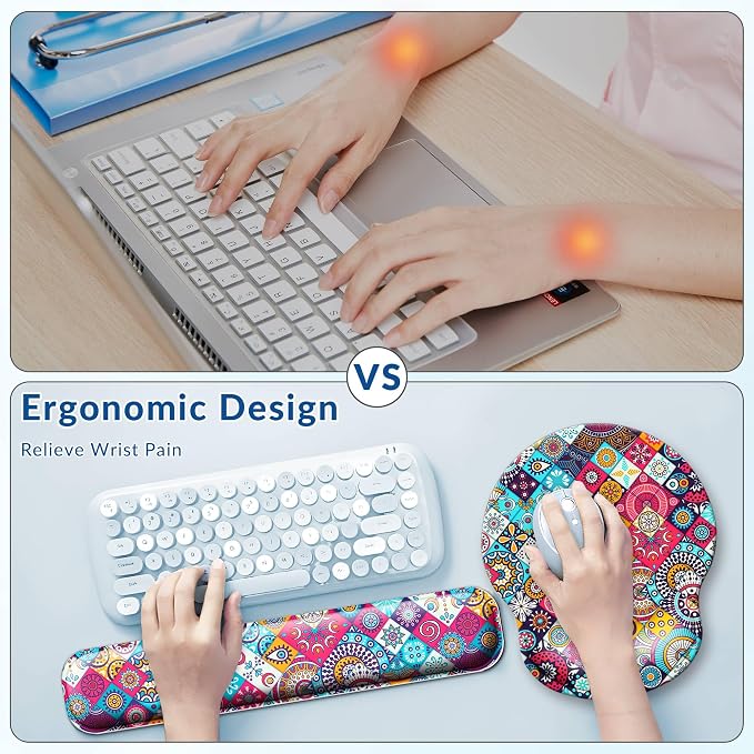 Desk Pad Keyboard Wrist Rest and Mouse Pad Coaster Set, Large XXL Desk Mat Matt - Image 6