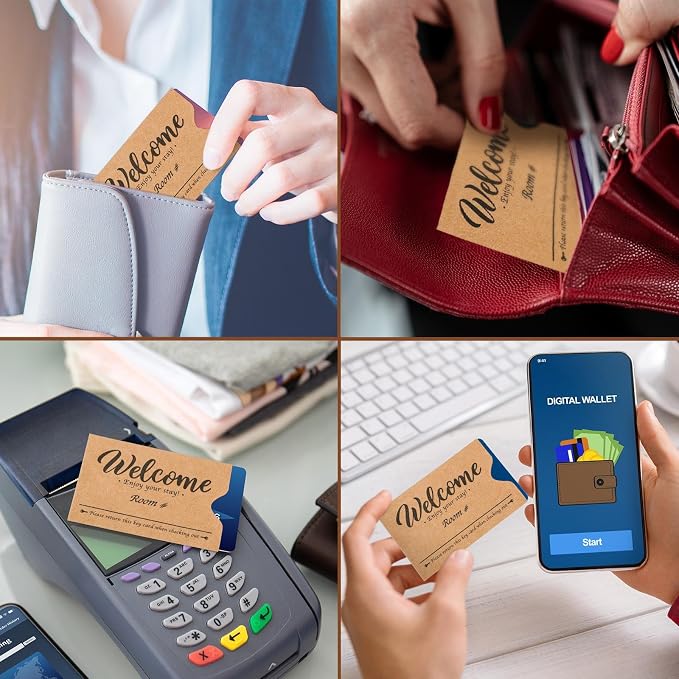 Sabary 1000 Pcs Kraft Paper Hotel Key Card Envelope Credit Card Protectors - Image 6