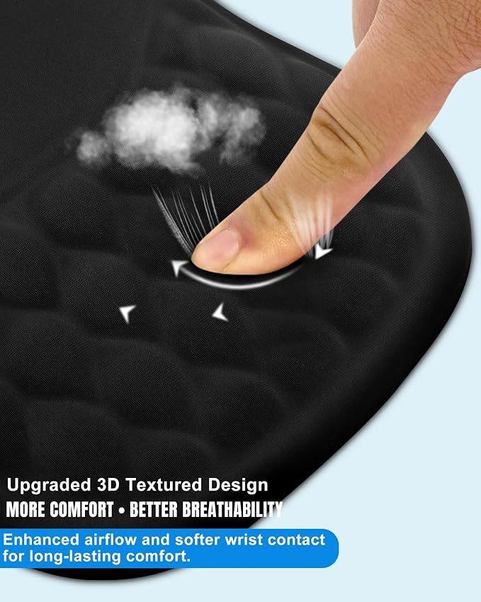 Ergonomic Mouse Pad with Wrist Rest, Slope Design Memory Foam Support, Smooth - Image 4