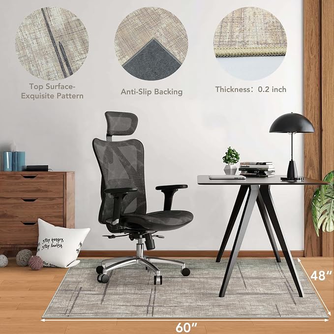 Office Chair Mat for Hardwood Floor&Tile Floor, Under Desk Rug for Rolling - Image 2