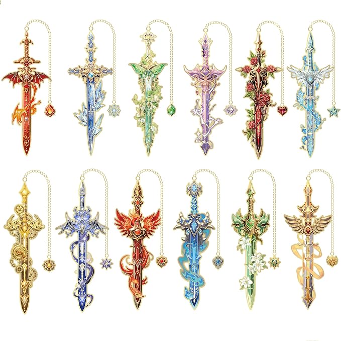 12pcs Fantasy Sword Bookmarks for Books, Planners by VYRANA
