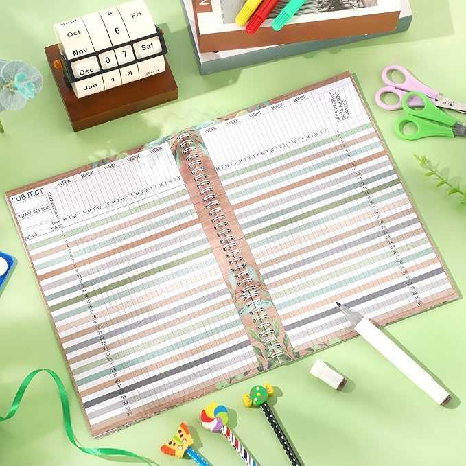 Fuyoooo Teacher Record Book Teacher Grade Books 2026-2027 Spiral Bound Record - Image 3