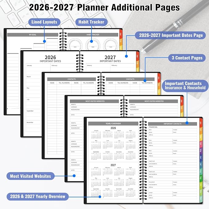 Monthly Planner 2026-2027, 18 Months Agenda Calendar Planner - Image 6